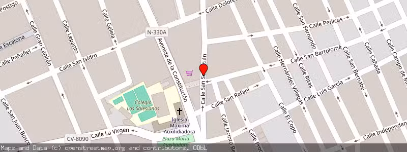 Mapa de Subasta de Inmueble (Local comercial) en Villena, Alicante 