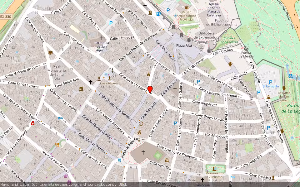 Mapa de Subasta Inmueble (Vivienda) en Badajoz