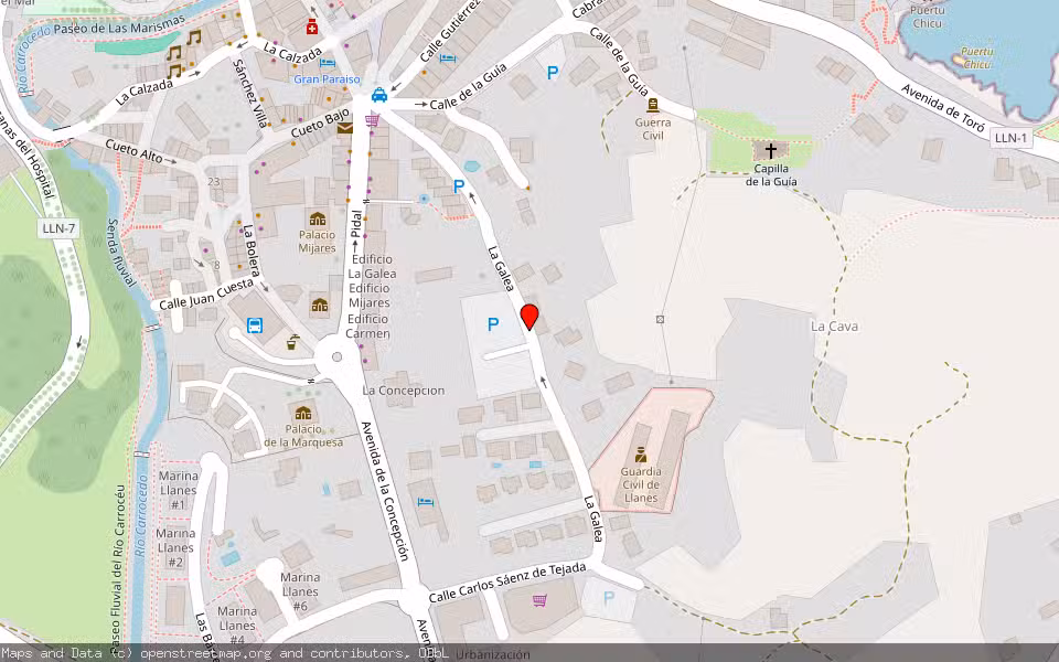 Mapa de Subasta Inmueble (Vivienda) en Llanes, Asturias