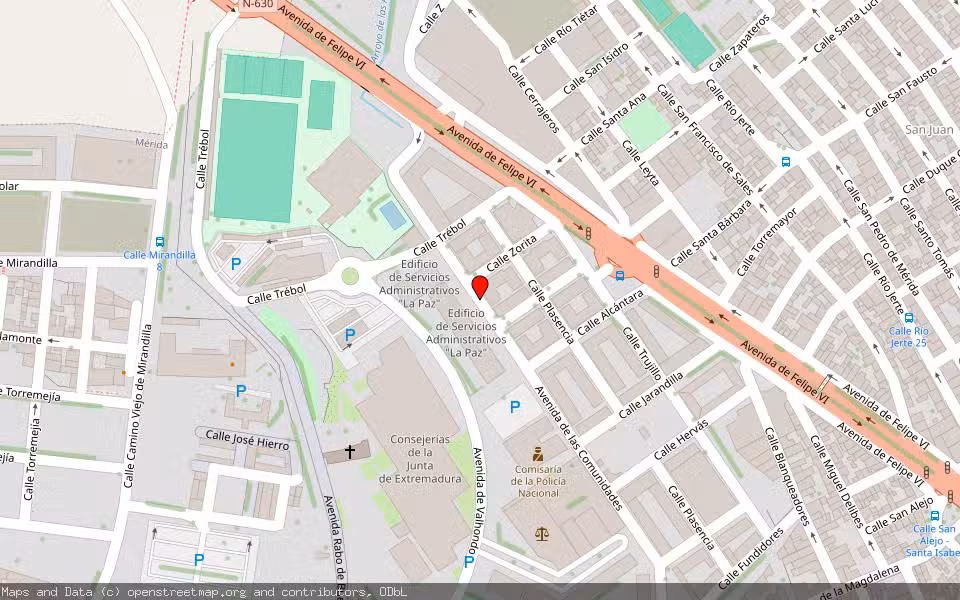 Mapa de Subasta Inmueble (Vivienda) en Mérida, Badajoz