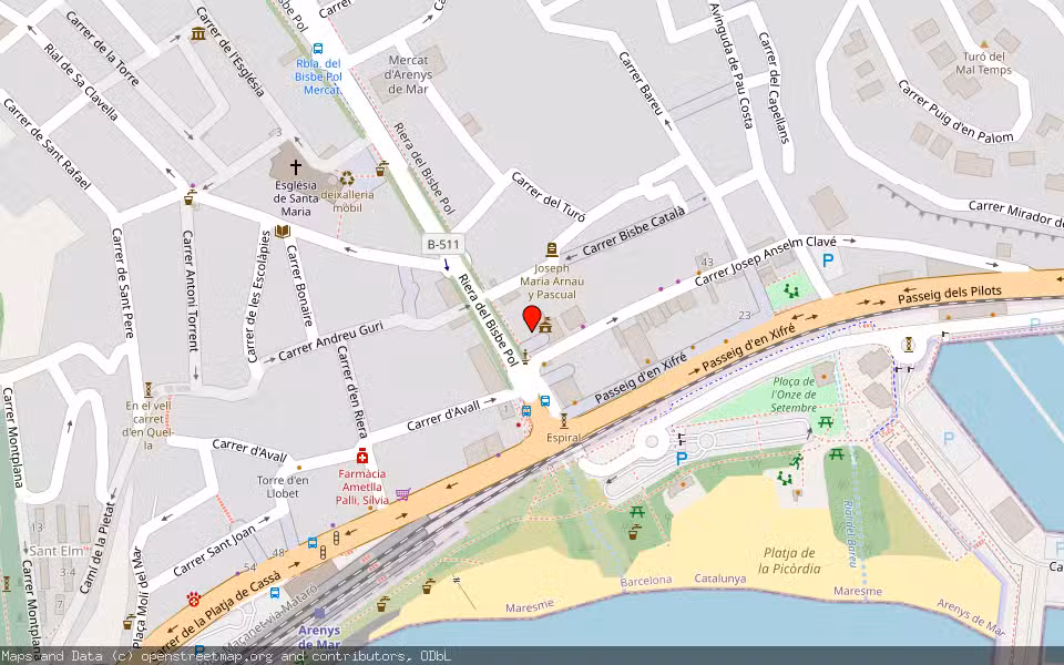 Mapa de Subasta Inmueble (Vivienda) en Arenys De Mar, Barcelona