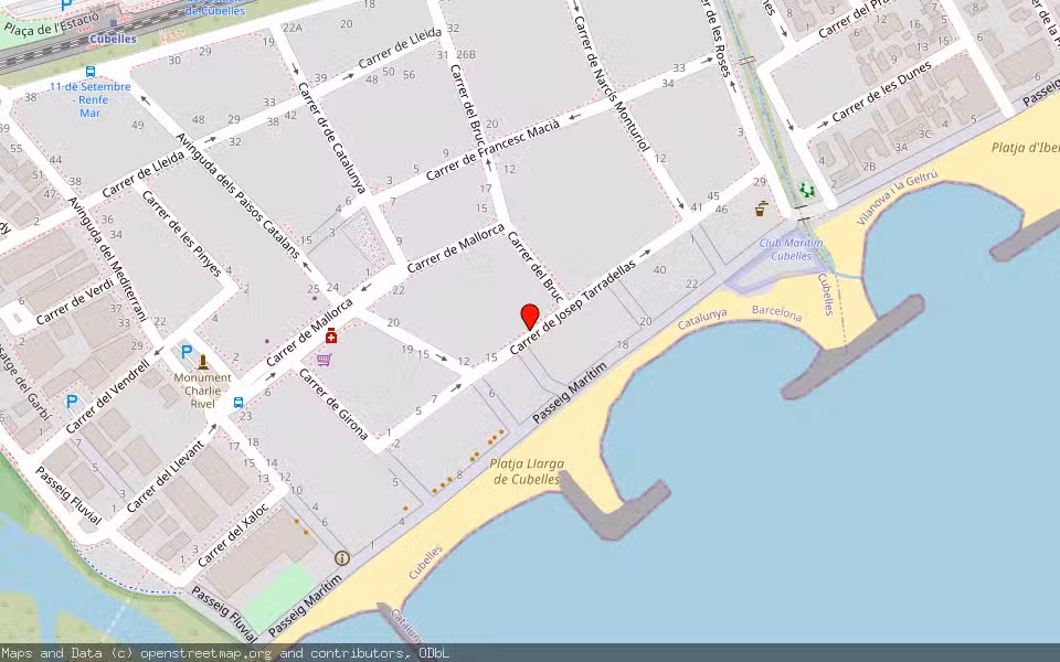 Mapa de Subasta Inmueble (Vivienda) en Cubelles, Barcelona