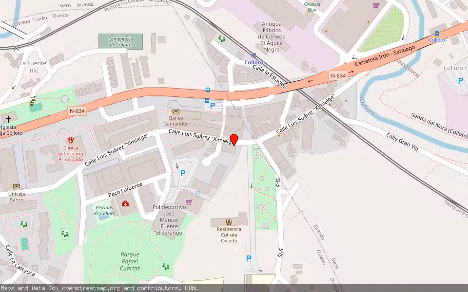 Mapa de Subasta Inmueble (Garaje) en Oviedo, Asturias