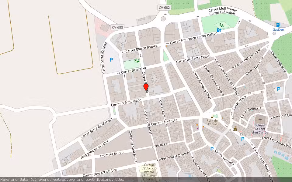 Mapa de Subasta Inmueble (Vivienda) en La Font D'en Carròs, Valencia/València