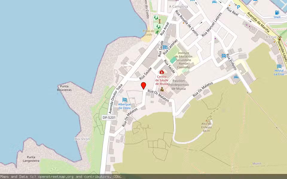 Mapa de Subasta Inmueble (Vivienda) en Muxia, A Coruña