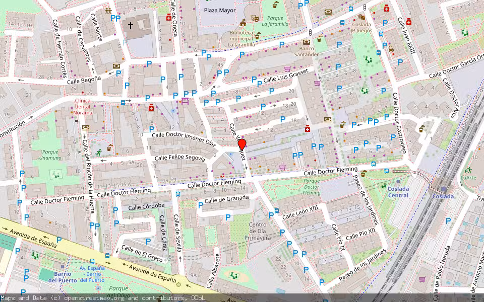 Mapa de Subasta Inmueble (Nave industrial) en Coslada, Madrid