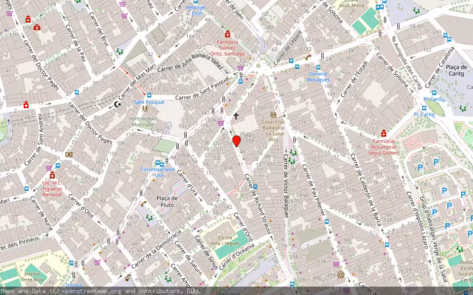 Mapa de Subasta Inmueble (Vivienda) en Badalona, Barcelona