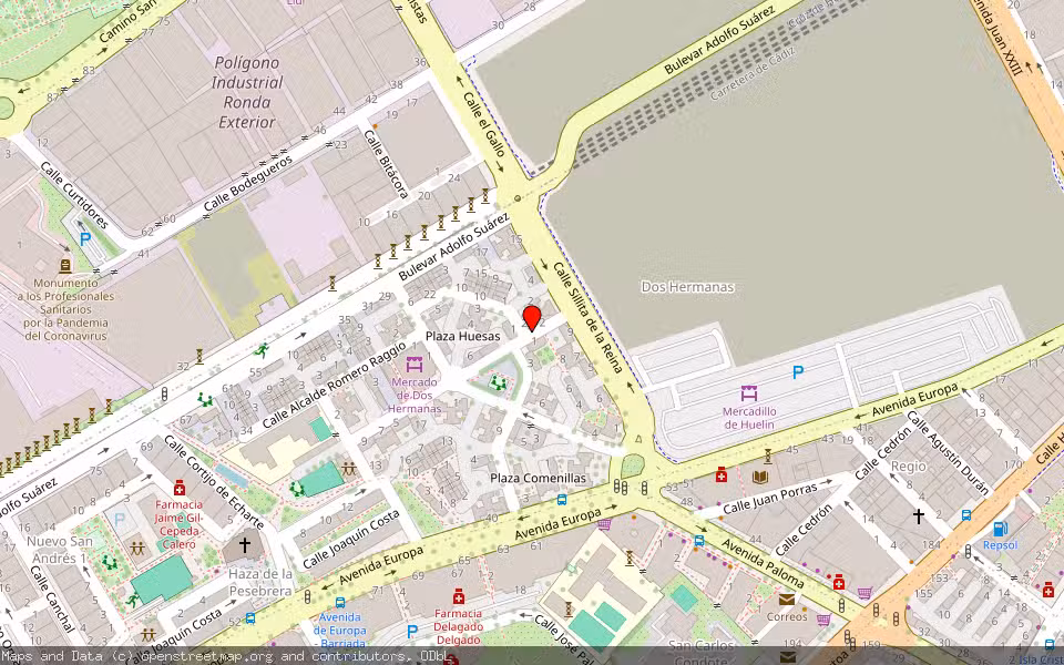 Mapa de Subasta Inmueble (Vivienda) en Malaga, Málaga