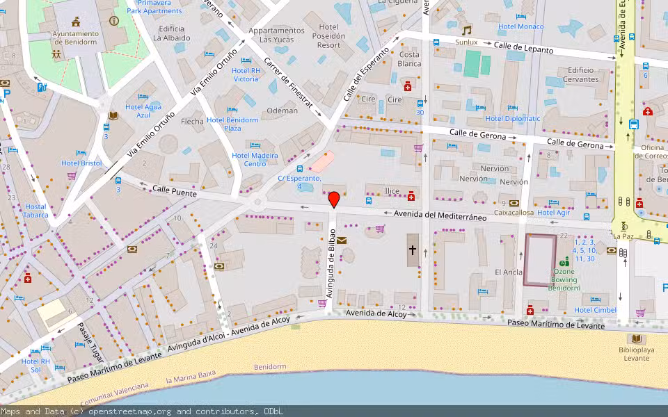 Mapa de Subasta Inmueble (Vivienda) en Benidorm, Alicante/Alacant