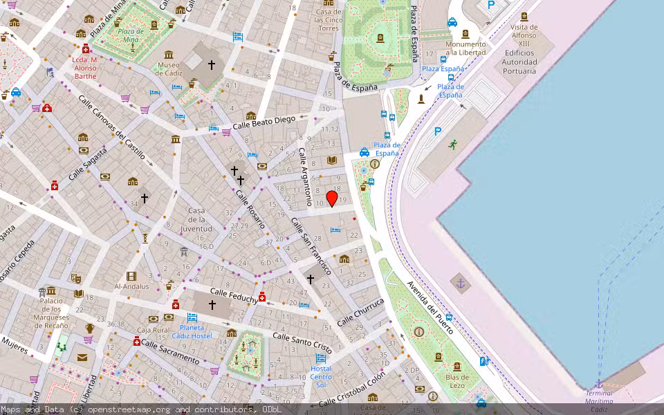 Mapa de Subasta Inmueble (Vivienda) en Cadiz, Cádiz