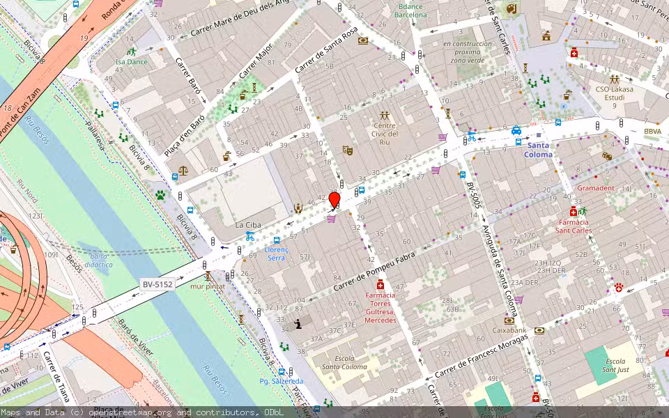 Mapa de Subasta Inmueble (Vivienda) en Santa Coloma De Gramenet, Barcelona