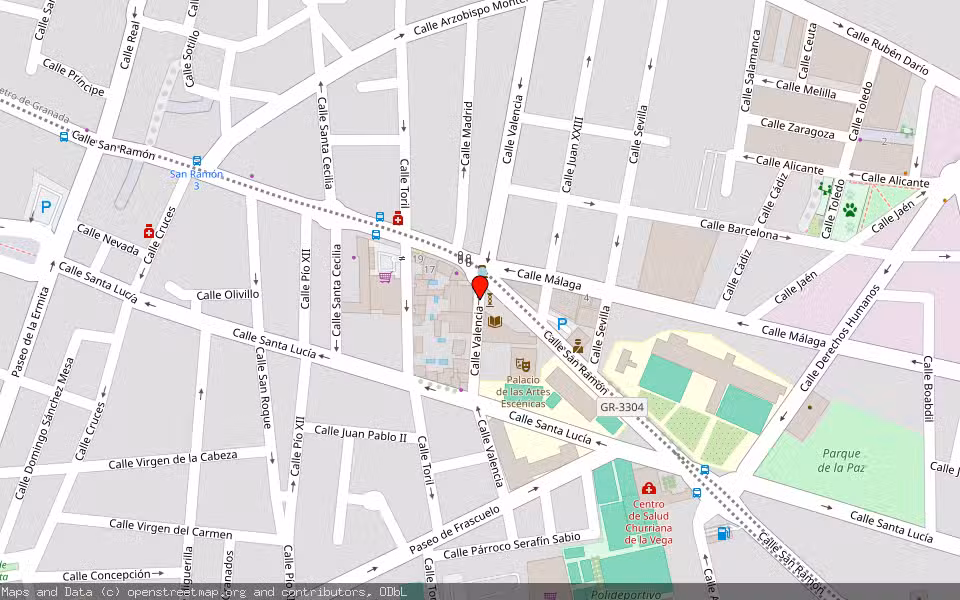 Mapa de Subasta Inmueble (Garaje) en Churriana De La Vega, Granada