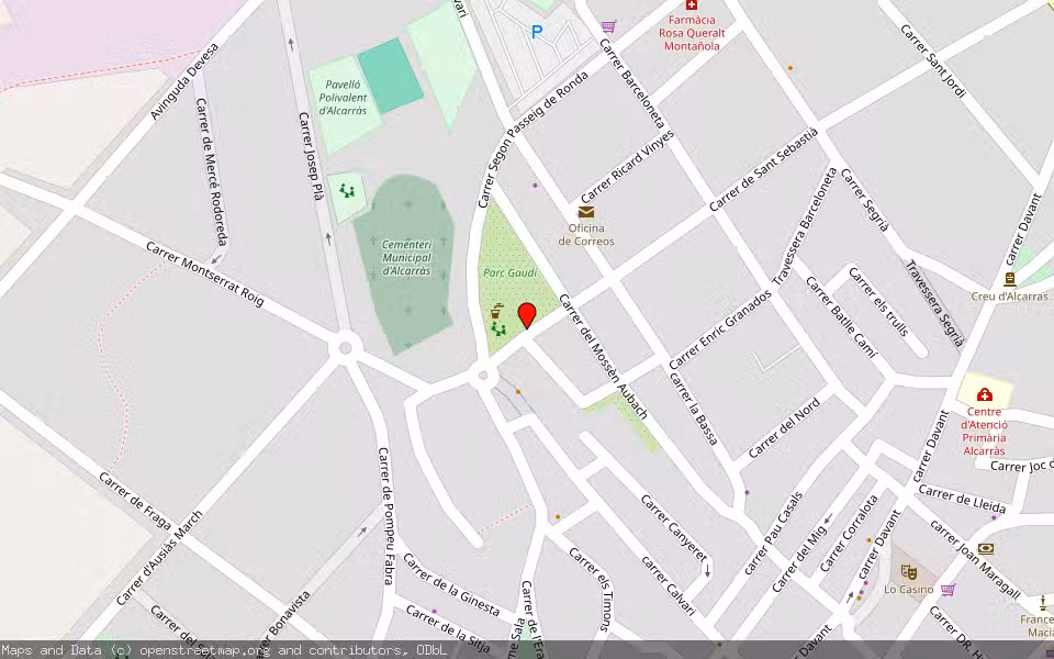 Mapa de Subasta Inmueble (Garaje) en Alcarras, Lleida