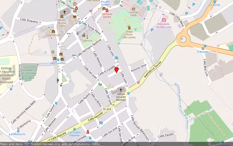 Mapa de Subasta Inmueble (Vivienda) en La Orotava, Santa Cruz de Tenerife