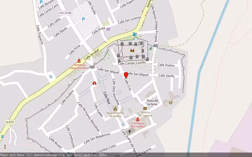 Mapa de Subasta Inmueble (Vivienda) en Niebla, Huelva
