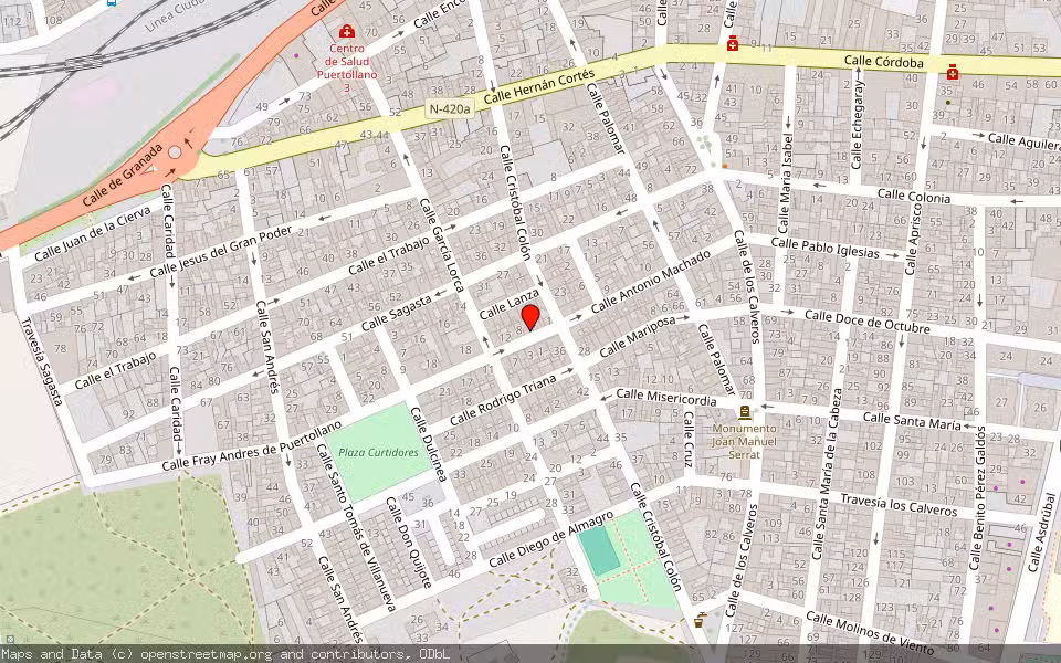 Mapa de Subasta Inmueble (Vivienda) en Puertollano, Ciudad Real