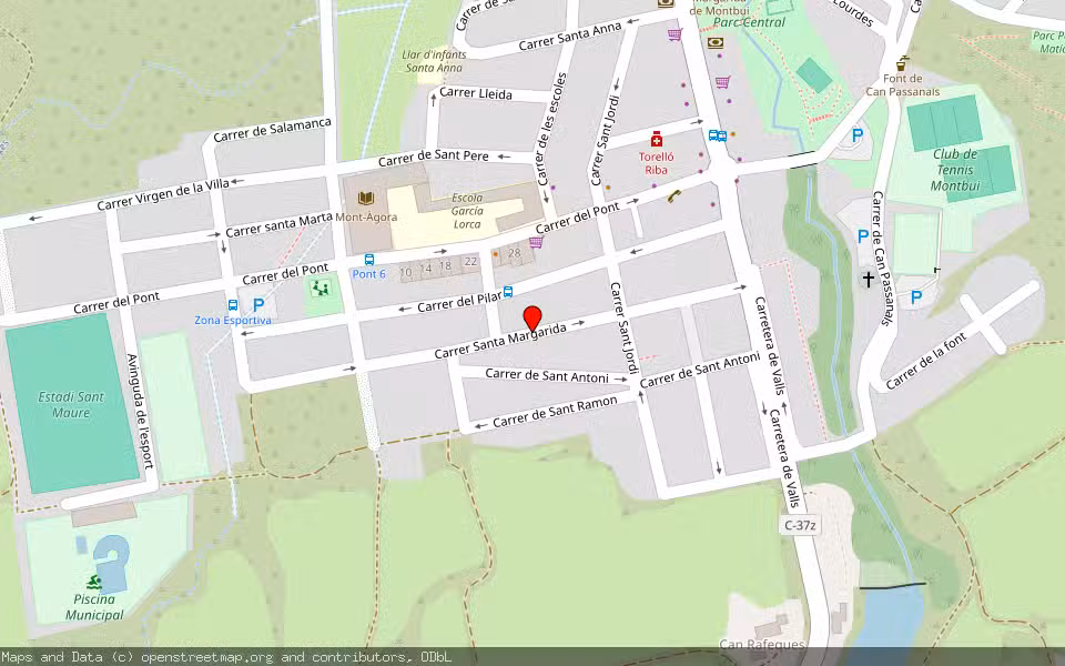 Mapa de Subasta Inmueble (Nave industrial) en Santa Margarida Montbui, Barcelona