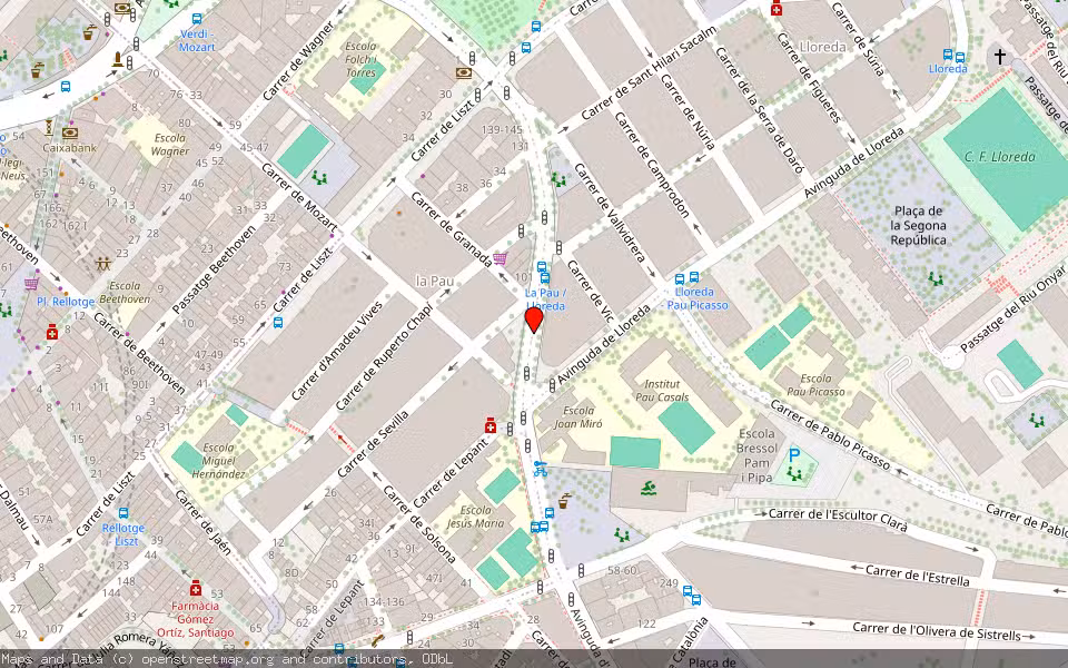 Mapa de Subasta Inmueble (Vivienda) en Badalona, Barcelona