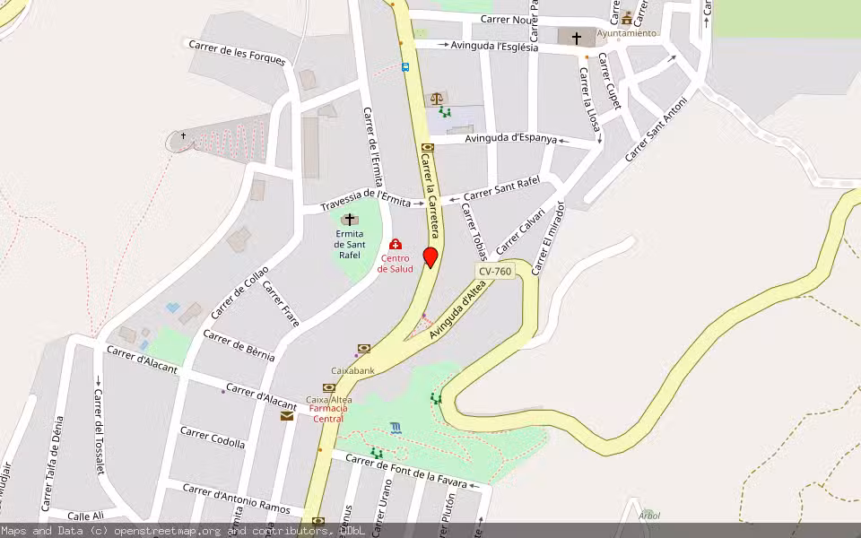 Mapa de Subasta Inmueble (Local comercial) en La Nucia, Alicante/Alacant