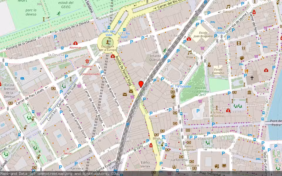 Mapa de Subasta Inmueble (Trastero) en Girona