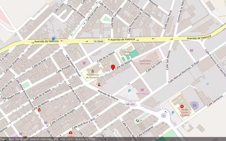 Mapa de Subasta Inmueble (Garaje) en Caudete, Albacete