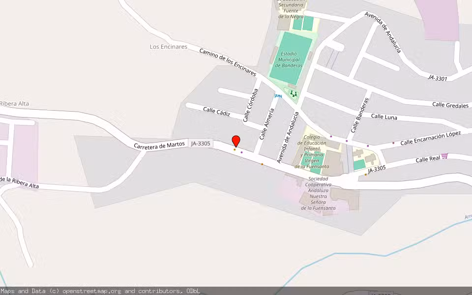 Mapa de Subasta Inmueble (Nave industrial) en Martos, Jaén