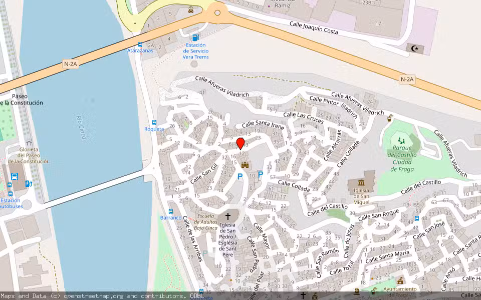 Mapa de Subasta Inmueble (Vivienda) en Fraga, Huesca