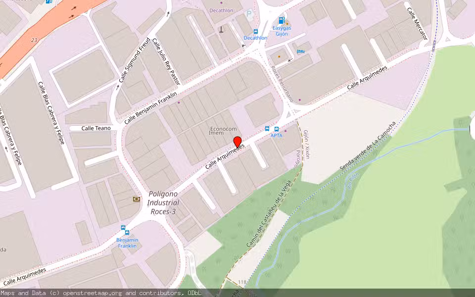 Mapa de Subasta Inmueble (Nave industrial) en Gijon, Asturias