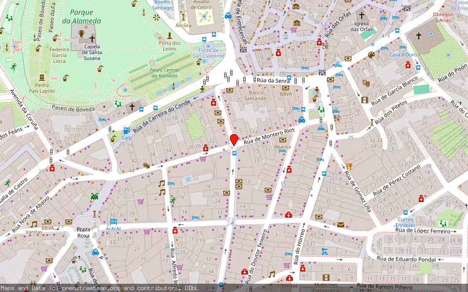 Mapa de Subasta Inmueble (Local comercial) en Santiago De Compostela 15707, A Coruña