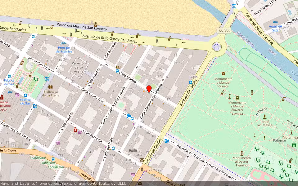 Mapa de Subasta Inmueble (Local comercial) en Gijon, Asturias