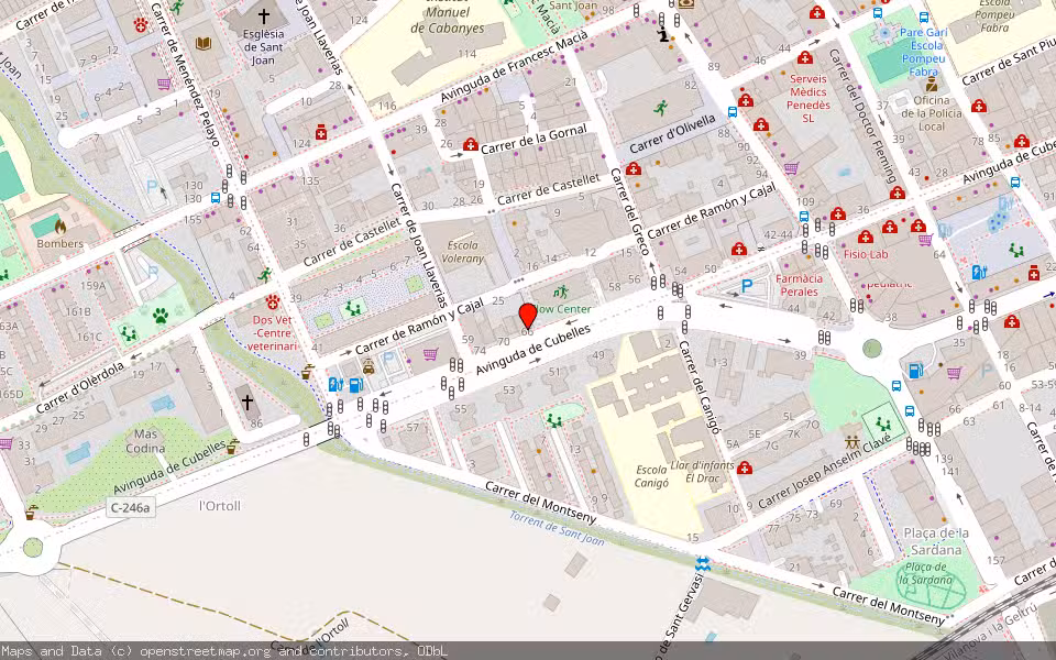 Mapa de Subasta Inmueble (Garaje) en Vilanova I La Geltru, Barcelona