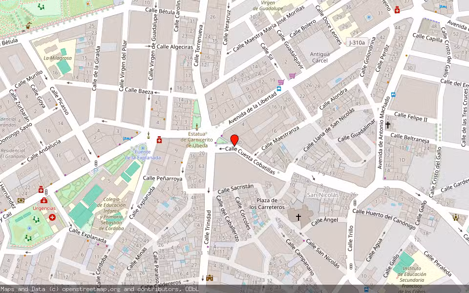 Mapa de Subasta Inmueble (Vivienda) en Ubeda, Jaén