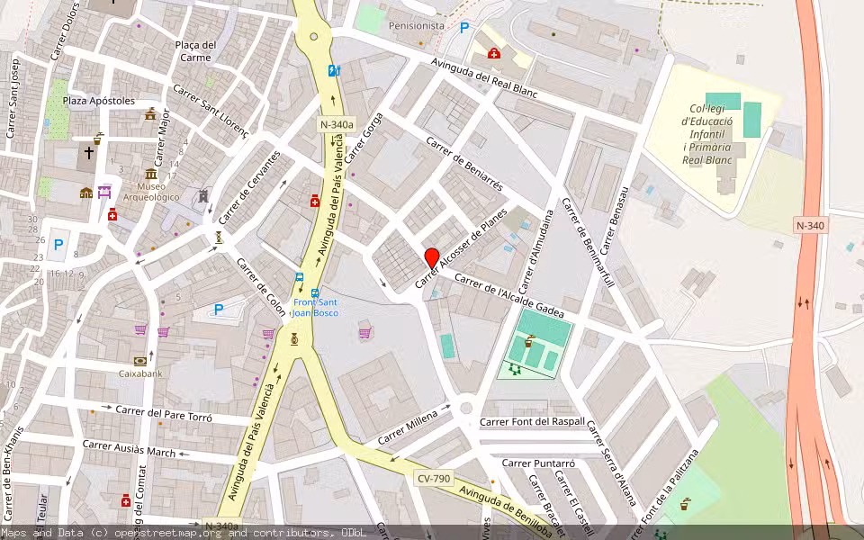 Mapa de Subasta Inmueble (Nave industrial) en Cocentaina, Alicante/Alacant