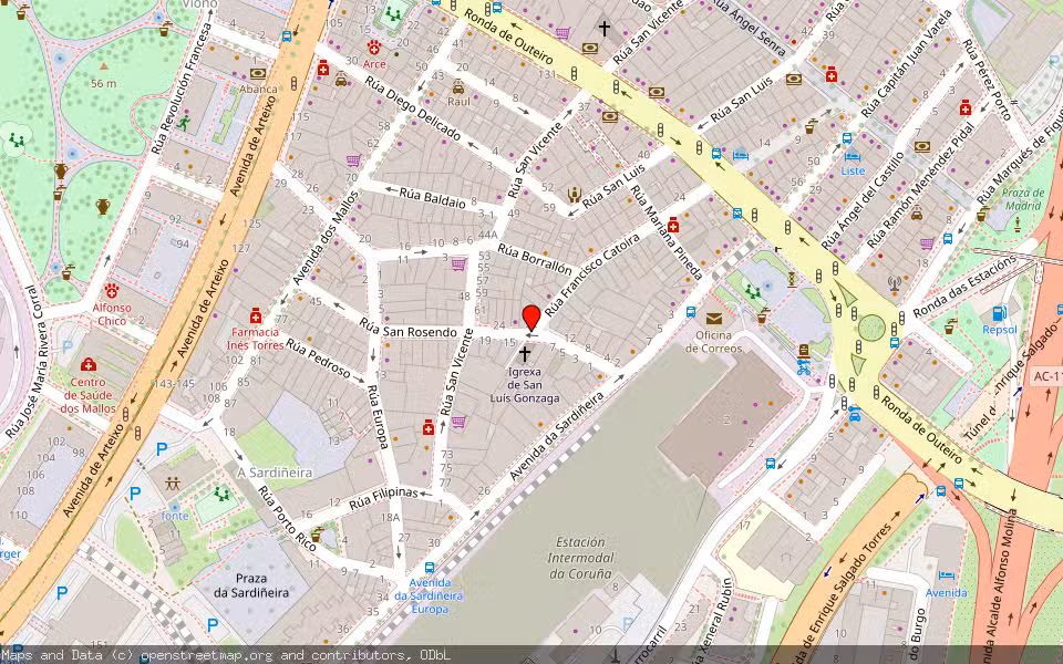 Mapa de Subasta Inmueble (Vivienda) en A Coruña