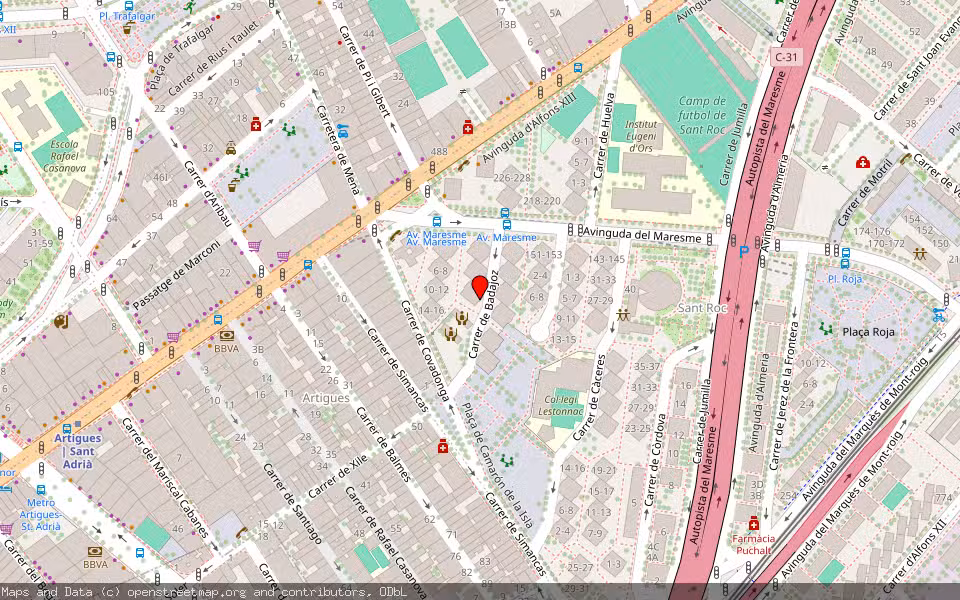 Mapa de Subasta Inmueble (Vivienda) en Badalona, Barcelona
