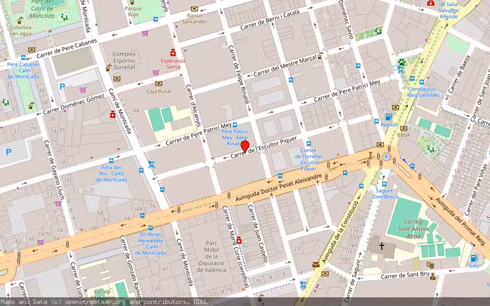 Mapa de Subasta Inmueble (Vivienda) en Valencia, Valencia/València