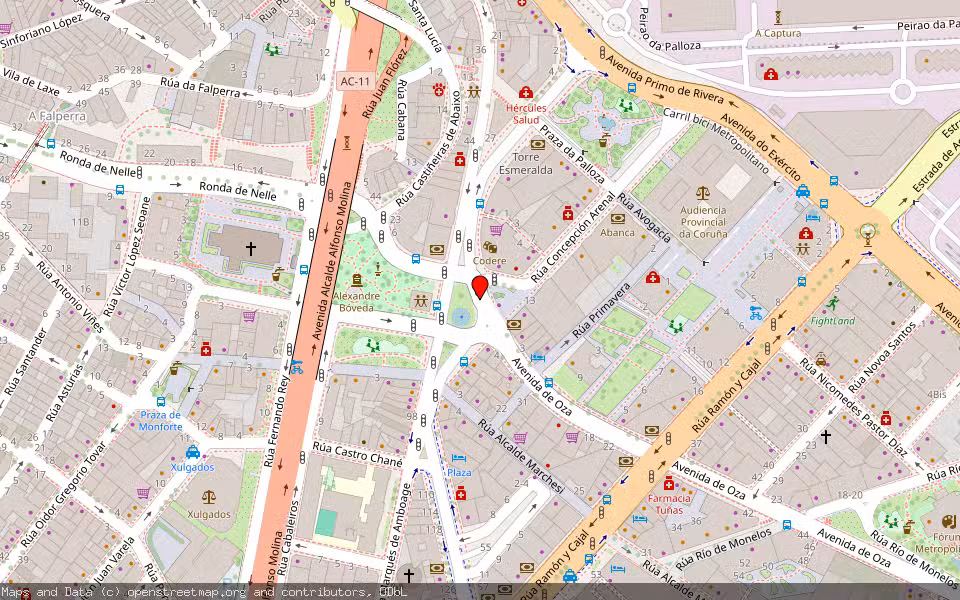 Mapa de Subasta Inmueble (Local comercial) en A Coruña