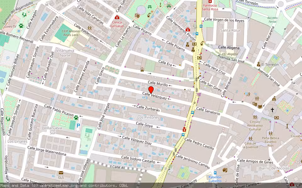 Mapa de Subasta Inmueble (Vivienda) en Gines, Sevilla