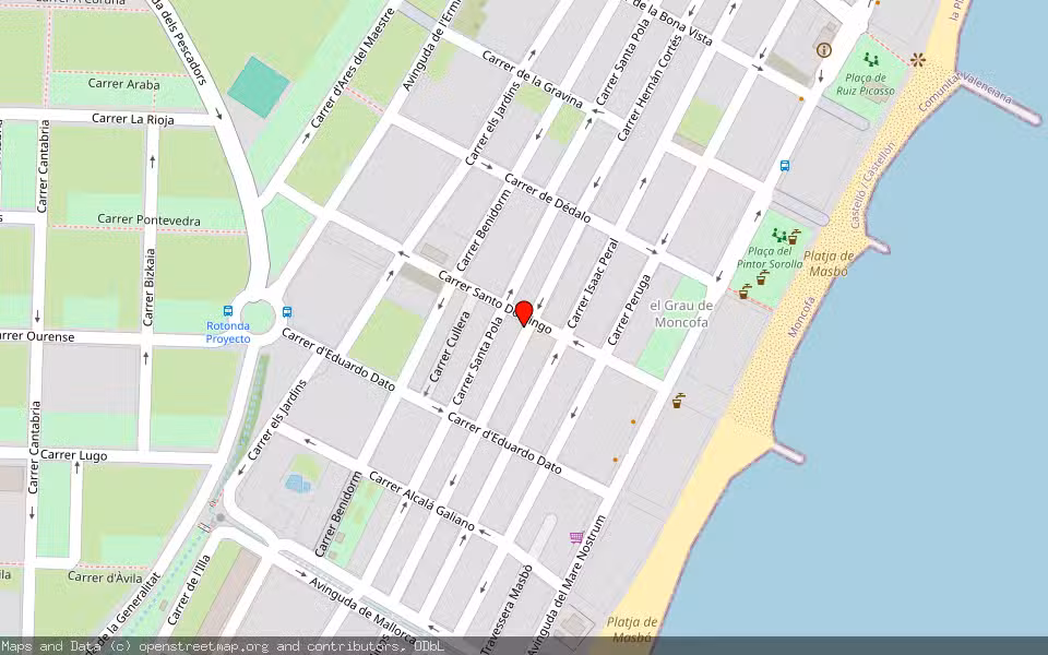 Mapa de Subasta Inmueble (Garaje) en Moncofa, Castellón/Castelló