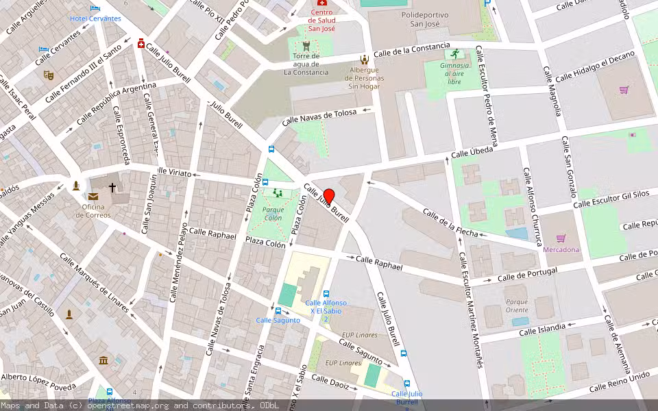 Mapa de Subasta Inmueble (Garaje) en Linares, Jaén