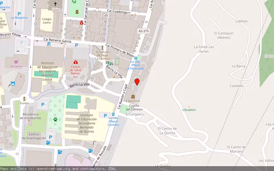 Mapa de Subasta Inmueble (Vivienda) en Mieres, Asturias