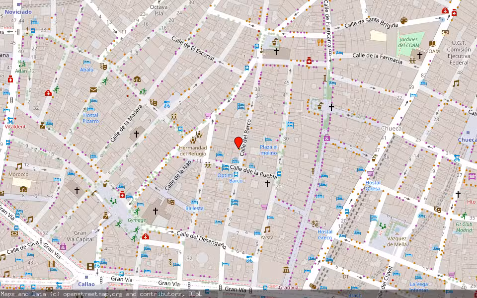 Mapa de Subasta Inmueble (Vivienda) en Madrid