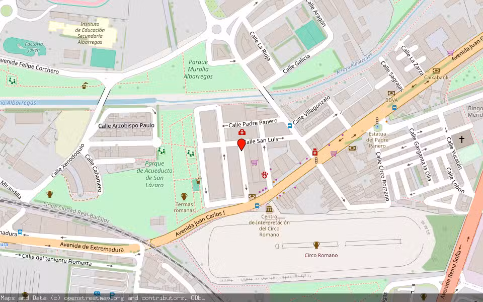 Mapa de Subasta Inmueble (Vivienda) en Merida, Badajoz