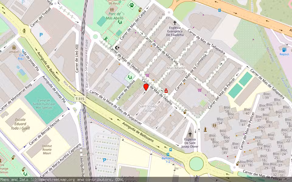Mapa de Subasta Inmueble (Vivienda) en Reus, Tarragona