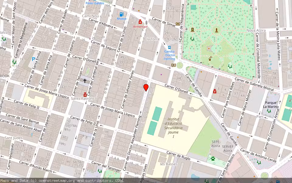 Mapa de Subasta Inmueble (Vivienda) en Alzira, Valencia/València