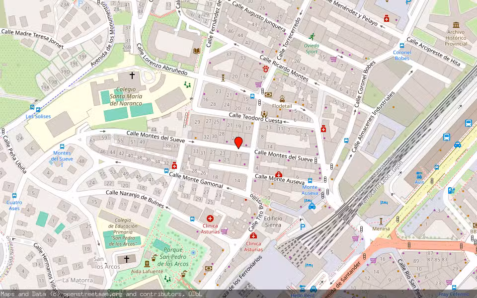 Mapa de Subasta Inmueble (Vivienda) en Oviedo, Asturias