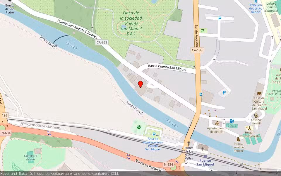 Mapa de Subasta Inmueble (Nave industrial) en Reocin, Cantabria