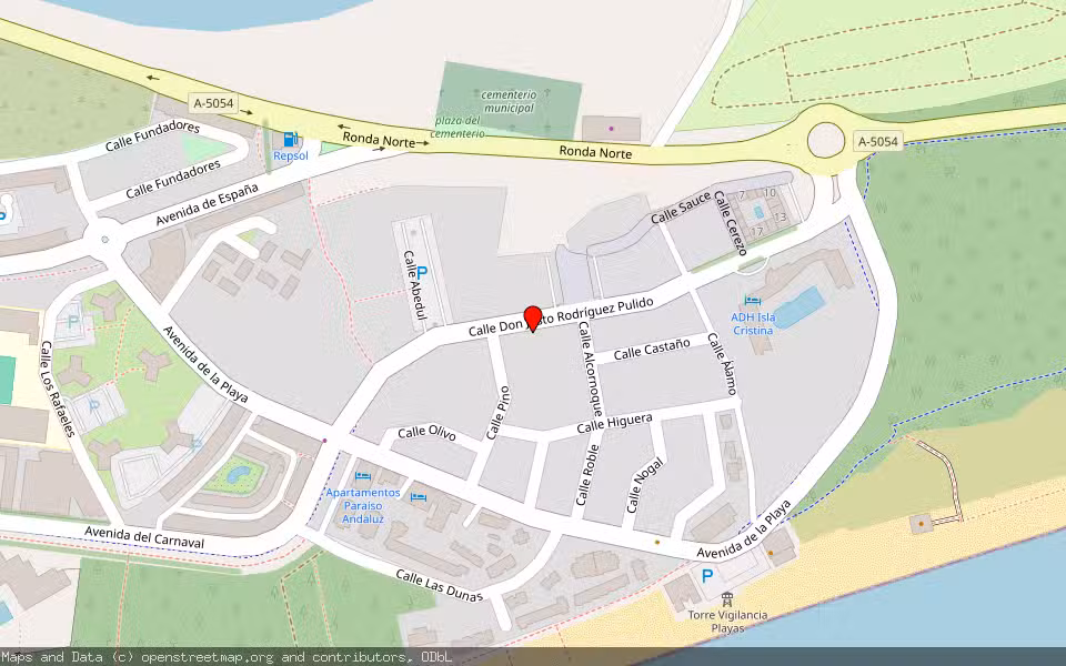 Mapa de Subasta Inmueble (Vivienda) en Isla Cristina, Huelva