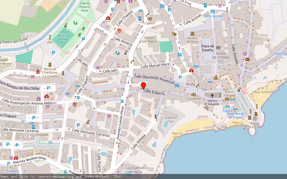 Mapa de Subasta Inmueble (Vivienda) en Nerja, Málaga