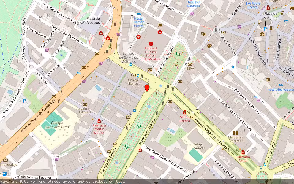 Mapa de Subasta Inmueble (Local comercial) en Cáceres